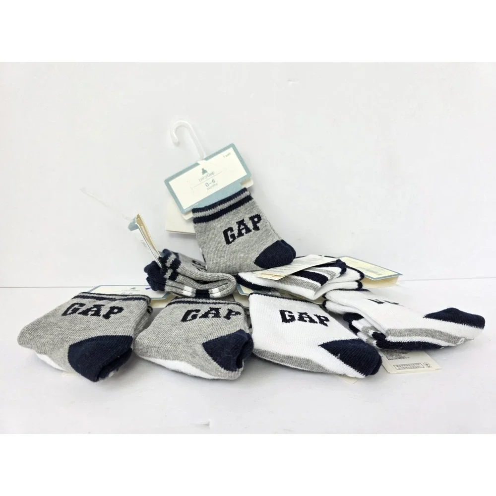 Baby‎ Gap toddler baby socks NEW 0-6 Months lot of 7 grey